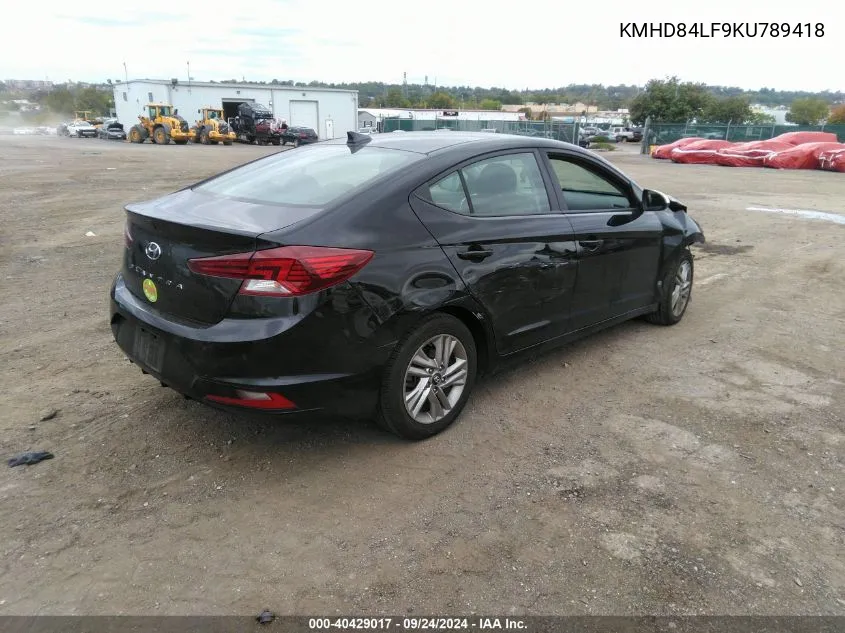 KMHD84LF9KU789418 2019 Hyundai Elantra Sel