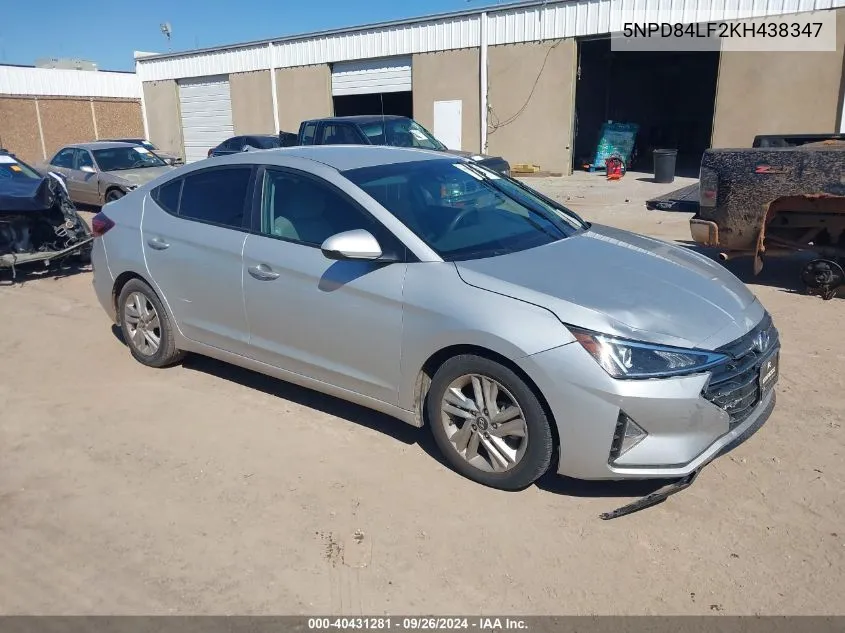 2019 Hyundai Elantra Sel VIN: 5NPD84LF2KH438347 Lot: 40431281