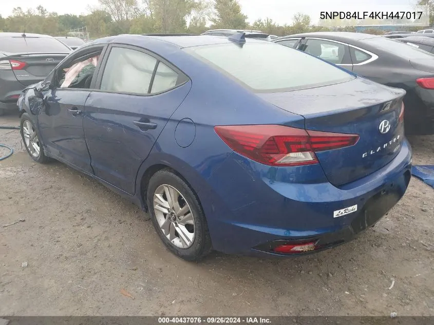 5NPD84LF4KH447017 2019 Hyundai Elantra Sel/Value/Limited