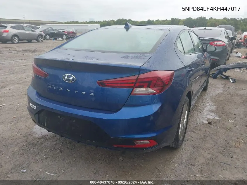 5NPD84LF4KH447017 2019 Hyundai Elantra Sel/Value/Limited