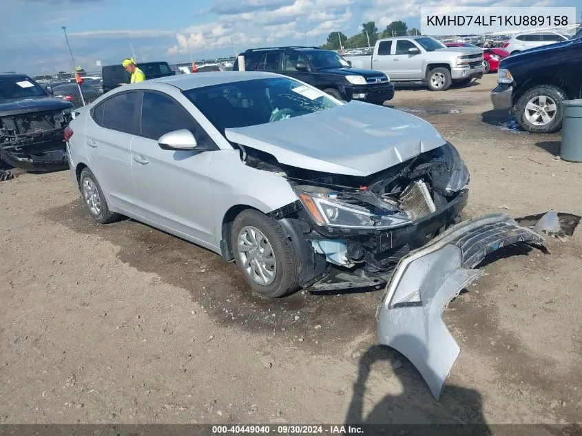 KMHD74LF1KU889158 2019 Hyundai Elantra Se