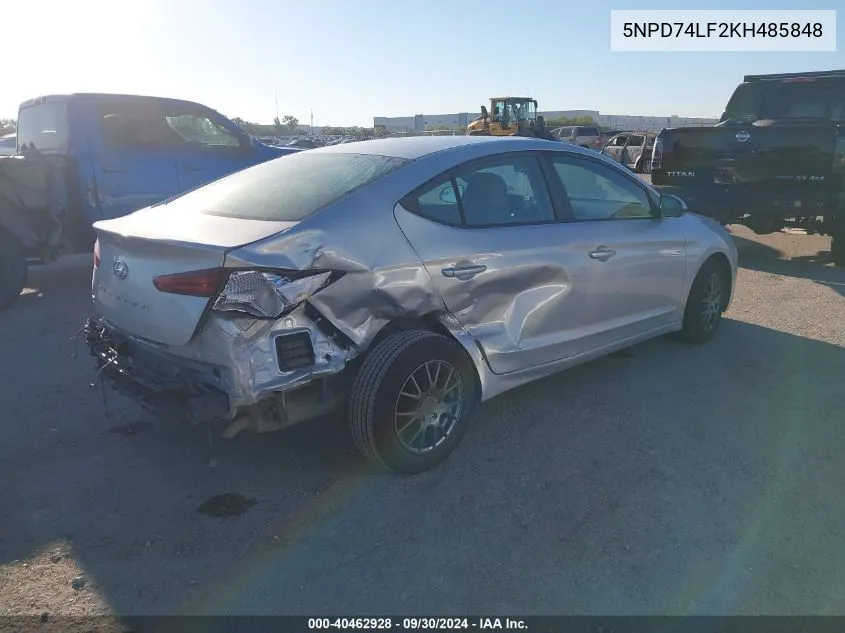 5NPD74LF2KH485848 2019 Hyundai Elantra Se