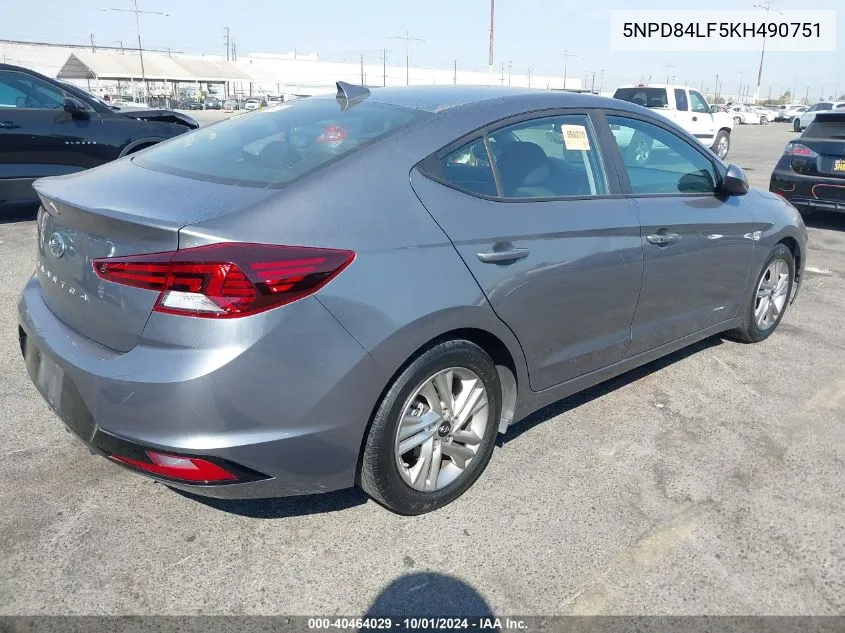 2019 Hyundai Elantra Value Edition VIN: 5NPD84LF5KH490751 Lot: 40464029