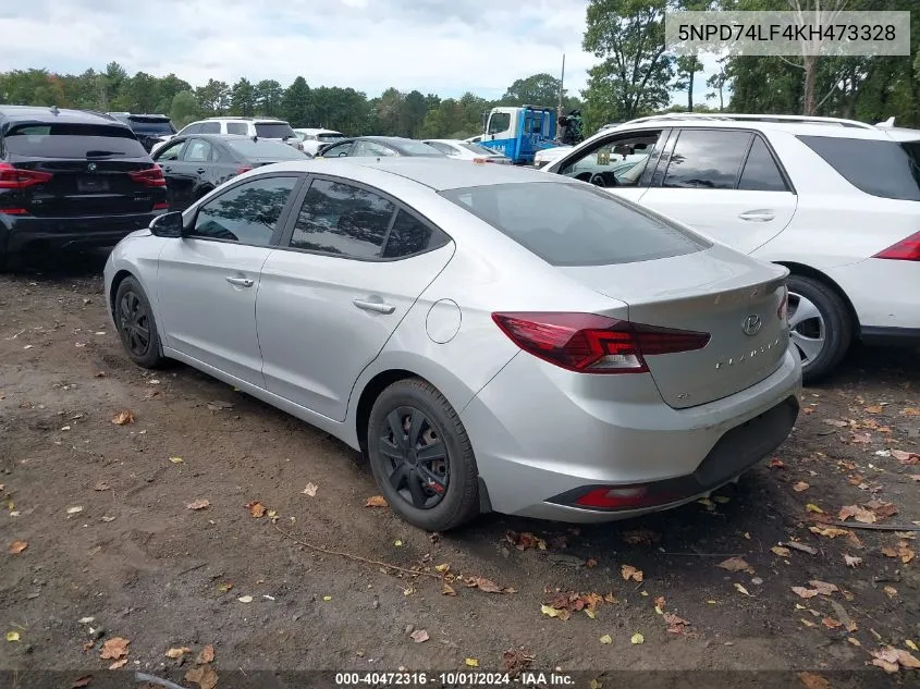 2019 Hyundai Elantra Se VIN: 5NPD74LF4KH473328 Lot: 40472316