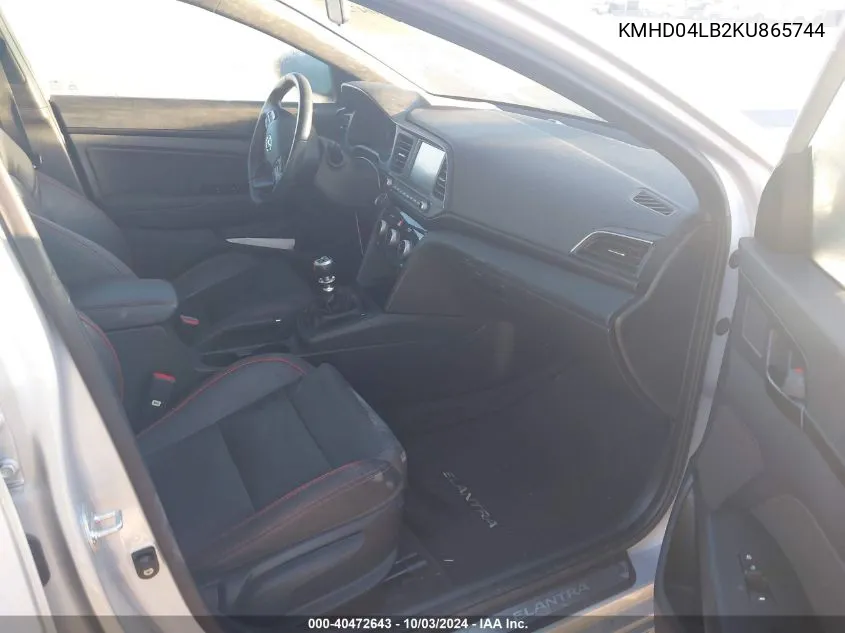 KMHD04LB2KU865744 2019 Hyundai Elantra Sport