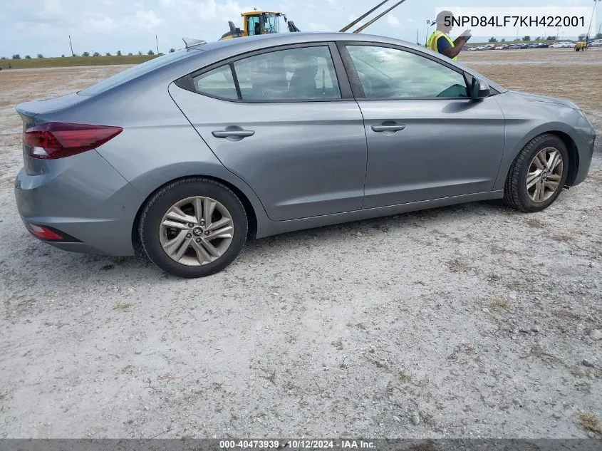 2019 Hyundai Elantra Sel VIN: 5NPD84LF7KH422001 Lot: 40473939