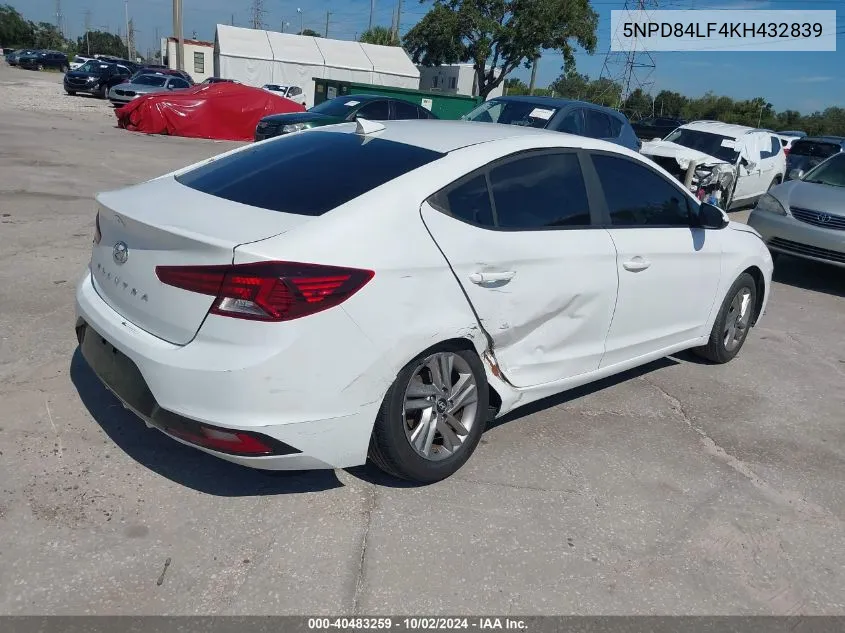 5NPD84LF4KH432839 2019 Hyundai Elantra Sel