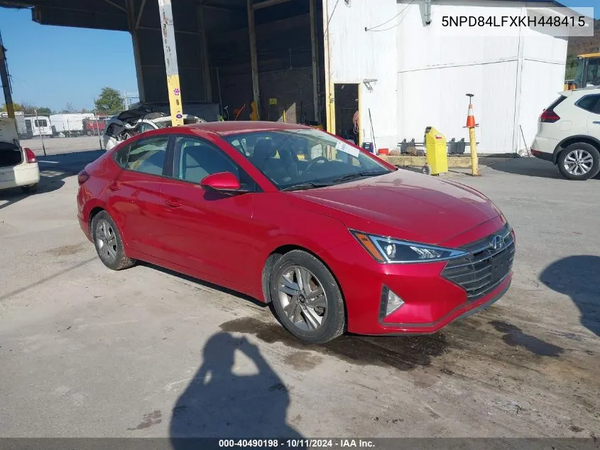 2019 Hyundai Elantra Sel VIN: 5NPD84LFXKH448415 Lot: 40490198