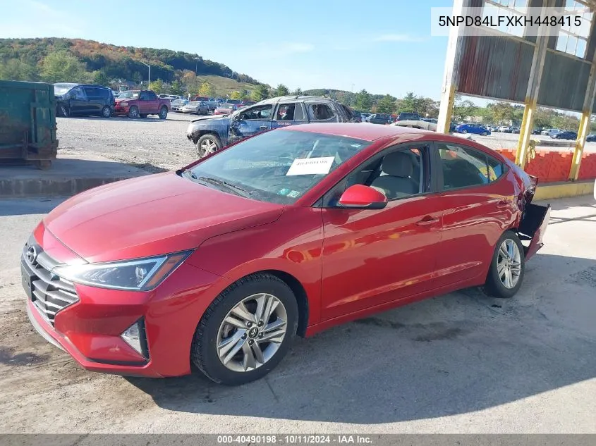 2019 Hyundai Elantra Sel VIN: 5NPD84LFXKH448415 Lot: 40490198