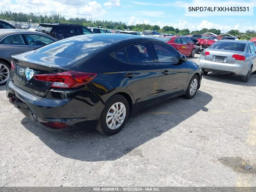 2019 Hyundai Elantra Se VIN: 5NPD74LFXKH433531 Lot: 40490816