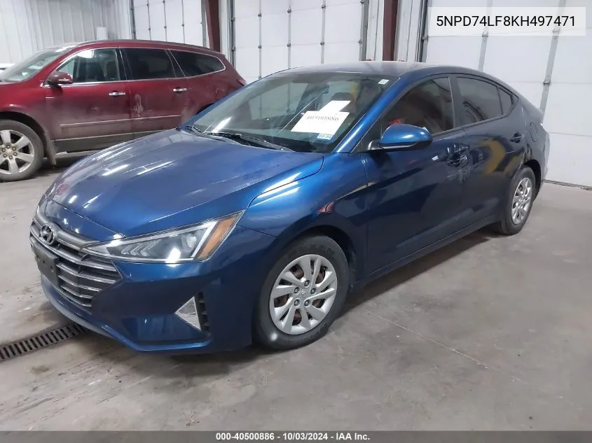 2019 Hyundai Elantra Se VIN: 5NPD74LF8KH497471 Lot: 40500886