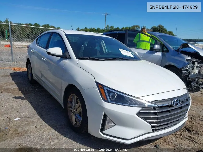 2019 Hyundai Elantra Sel VIN: 5NPD84LF6KH474929 Lot: 40502869