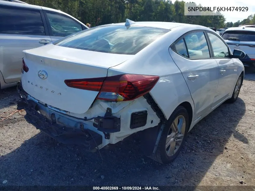 2019 Hyundai Elantra Sel VIN: 5NPD84LF6KH474929 Lot: 40502869