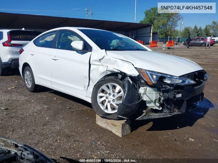 5NPD74LF4KH457548 2019 Hyundai Elantra Se