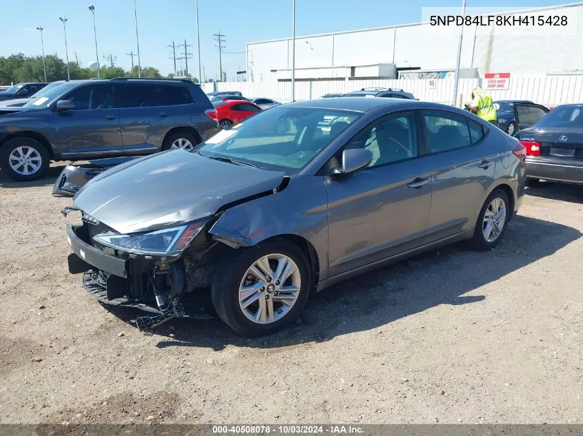 2019 Hyundai Elantra Sel VIN: 5NPD84LF8KH415428 Lot: 40508078