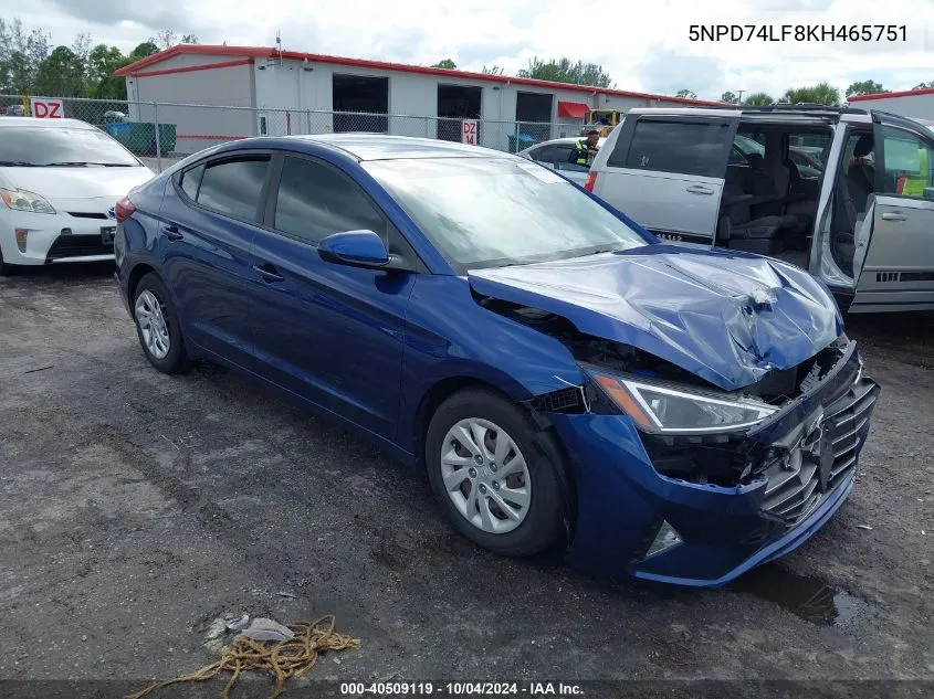 5NPD74LF8KH465751 2019 Hyundai Elantra Se