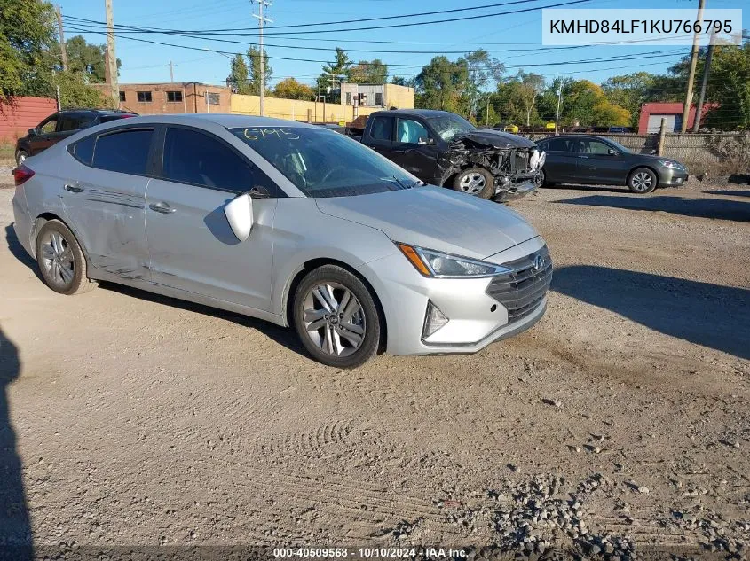 2019 Hyundai Elantra Sel VIN: KMHD84LF1KU766795 Lot: 40509568