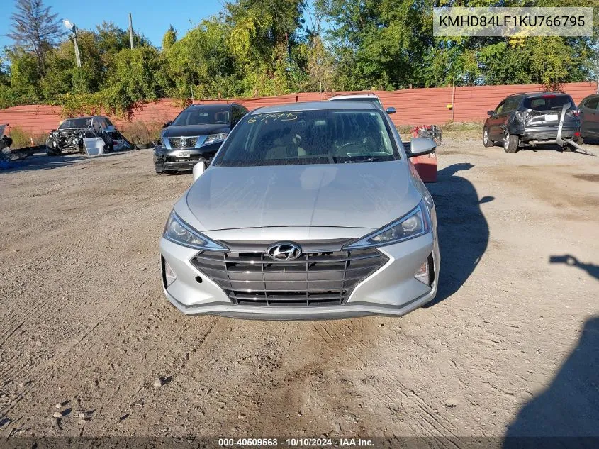 2019 Hyundai Elantra Sel VIN: KMHD84LF1KU766795 Lot: 40509568