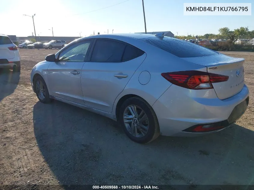 2019 Hyundai Elantra Sel VIN: KMHD84LF1KU766795 Lot: 40509568