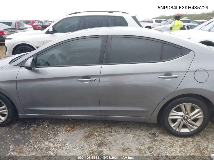 2019 Hyundai Elantra Sel/Value/Limited VIN: 5NPD84LF3KH435229 Lot: 40515658