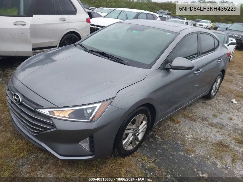 2019 Hyundai Elantra Sel/Value/Limited VIN: 5NPD84LF3KH435229 Lot: 40515658