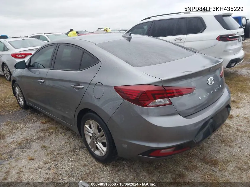 2019 Hyundai Elantra Sel/Value/Limited VIN: 5NPD84LF3KH435229 Lot: 40515658