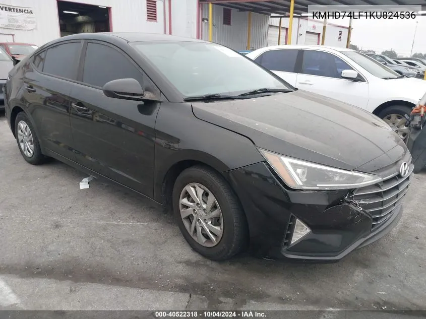 KMHD74LF1KU824536 2019 Hyundai Elantra Se