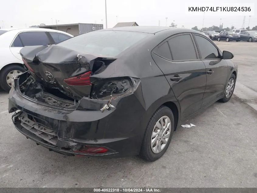 KMHD74LF1KU824536 2019 Hyundai Elantra Se