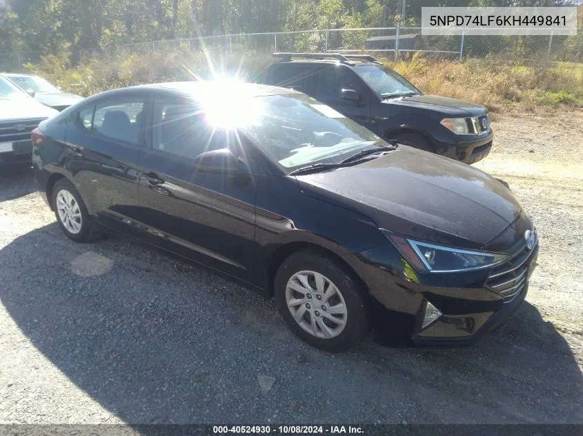 5NPD74LF6KH449841 2019 Hyundai Elantra Se