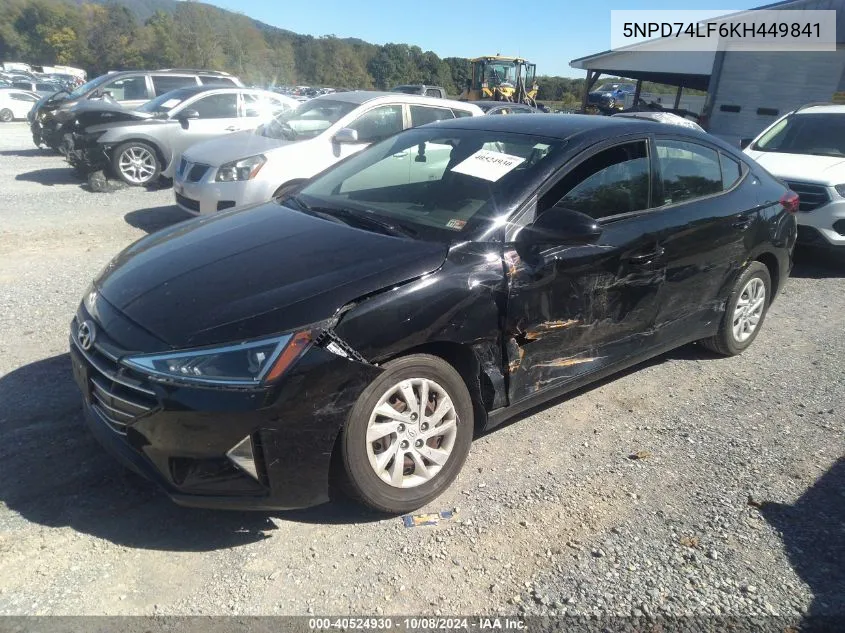 5NPD74LF6KH449841 2019 Hyundai Elantra Se