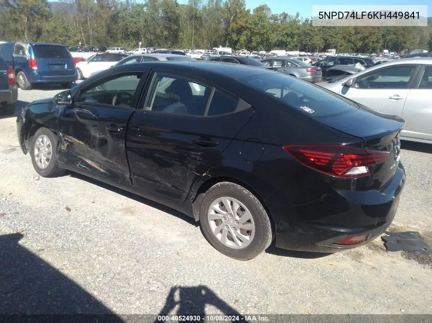 5NPD74LF6KH449841 2019 Hyundai Elantra Se