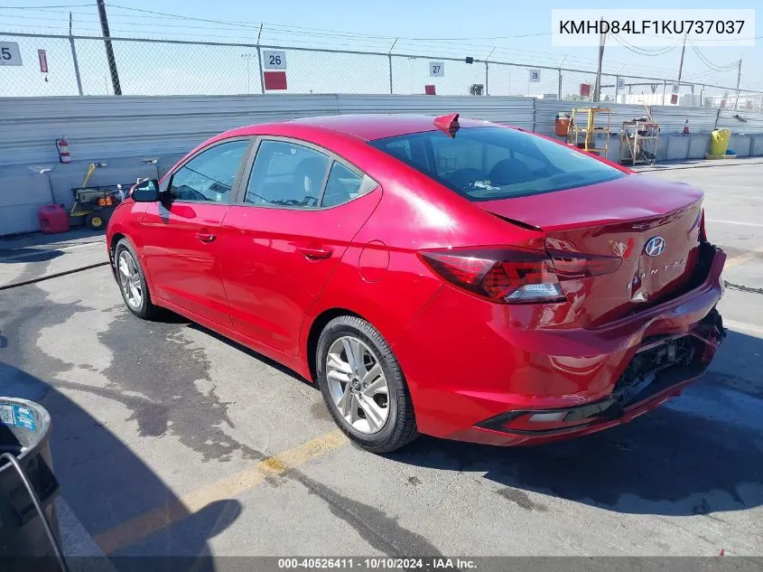 2019 Hyundai Elantra Sel VIN: KMHD84LF1KU737037 Lot: 40526411