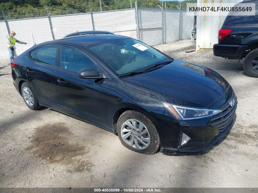 2019 Hyundai Elantra Se VIN: KMHD74LF4KU855649 Lot: 40535099