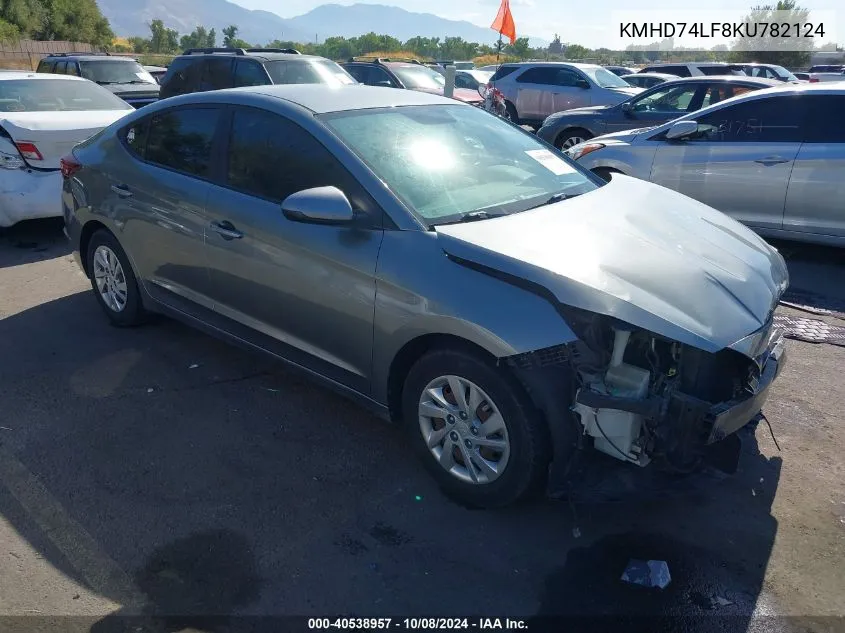 2019 Hyundai Elantra Se VIN: KMHD74LF8KU782124 Lot: 40538957