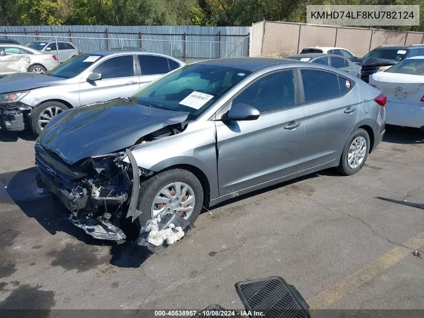 2019 Hyundai Elantra Se VIN: KMHD74LF8KU782124 Lot: 40538957