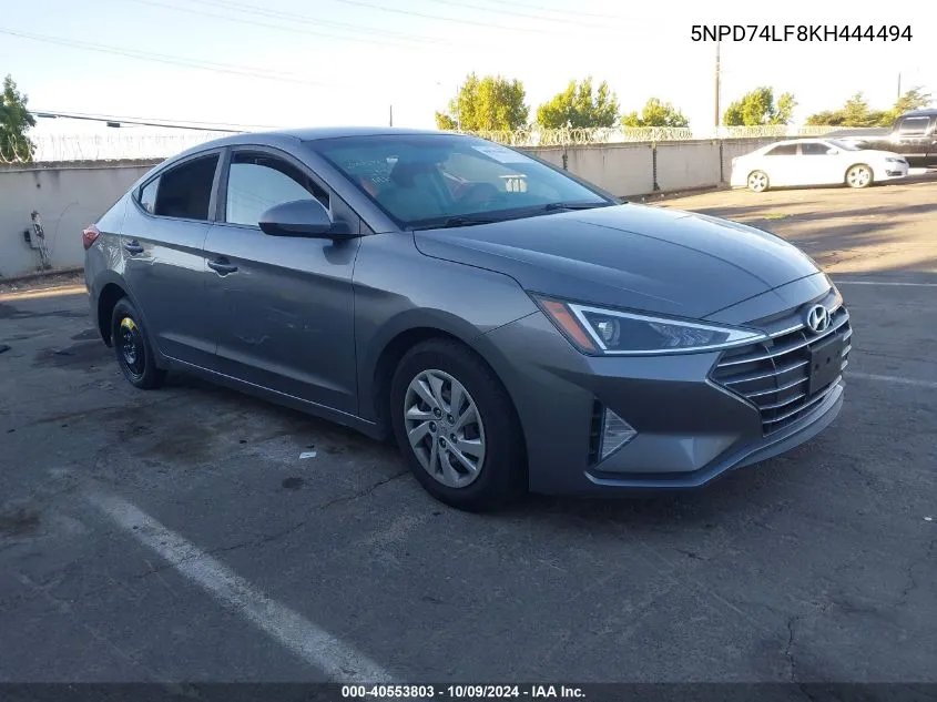 2019 Hyundai Elantra Se VIN: 5NPD74LF8KH444494 Lot: 40553803