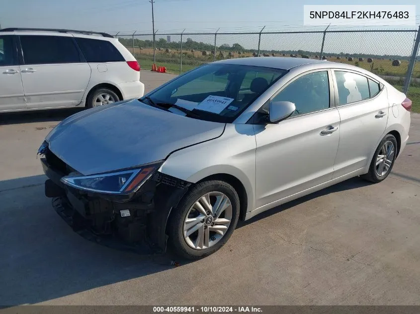 2019 Hyundai Elantra Sel VIN: 5NPD84LF2KH476483 Lot: 40559941