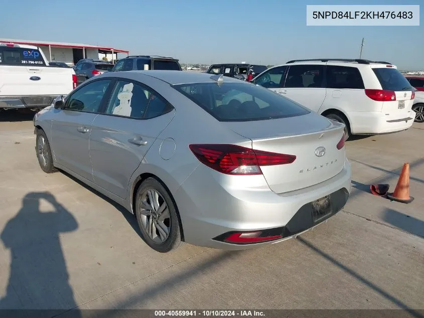 2019 Hyundai Elantra Sel VIN: 5NPD84LF2KH476483 Lot: 40559941