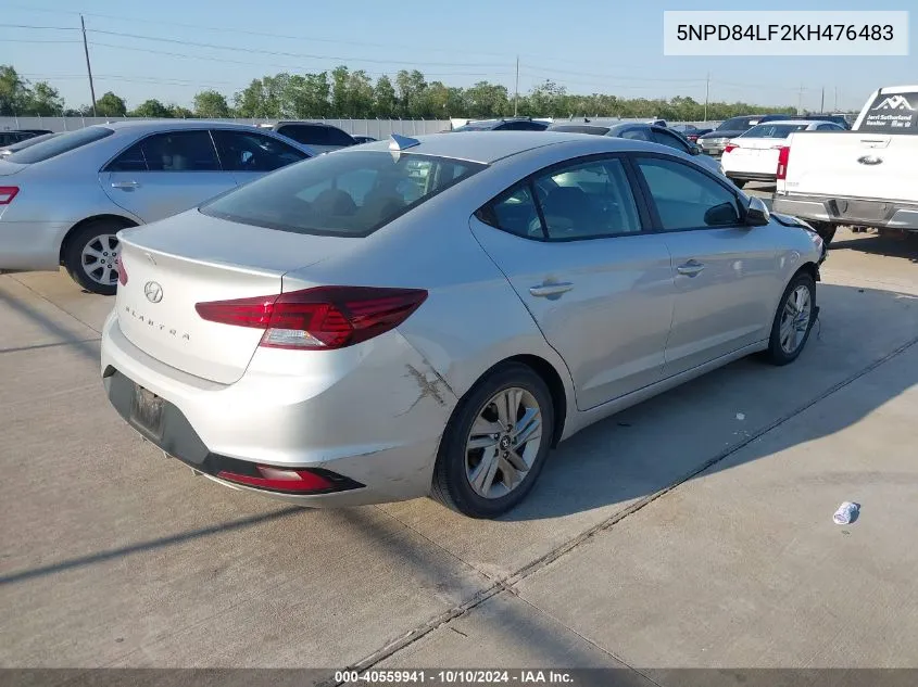 2019 Hyundai Elantra Sel VIN: 5NPD84LF2KH476483 Lot: 40559941