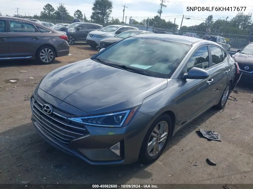 2019 Hyundai Elantra Sel VIN: 5NPD84LF6KH417677 Lot: 40562680