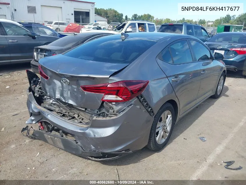 2019 Hyundai Elantra Sel VIN: 5NPD84LF6KH417677 Lot: 40562680