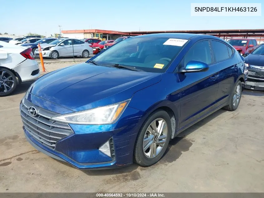 2019 Hyundai Elantra Sel VIN: 5NPD84LF1KH463126 Lot: 40564592