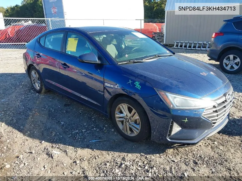 2019 Hyundai Elantra Sel VIN: 5NPD84LF3KH434713 Lot: 40574089