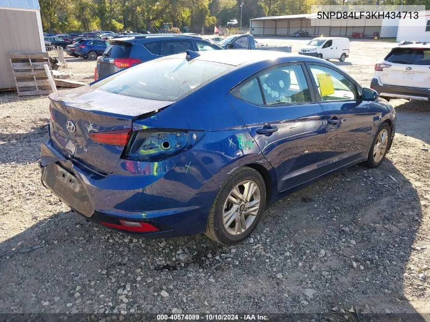 2019 Hyundai Elantra Sel VIN: 5NPD84LF3KH434713 Lot: 40574089