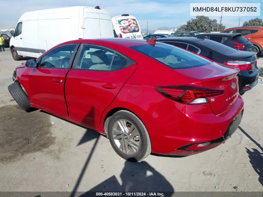 2019 Hyundai Elantra Sel VIN: KMHD84LF8KU737052 Lot: 40583031