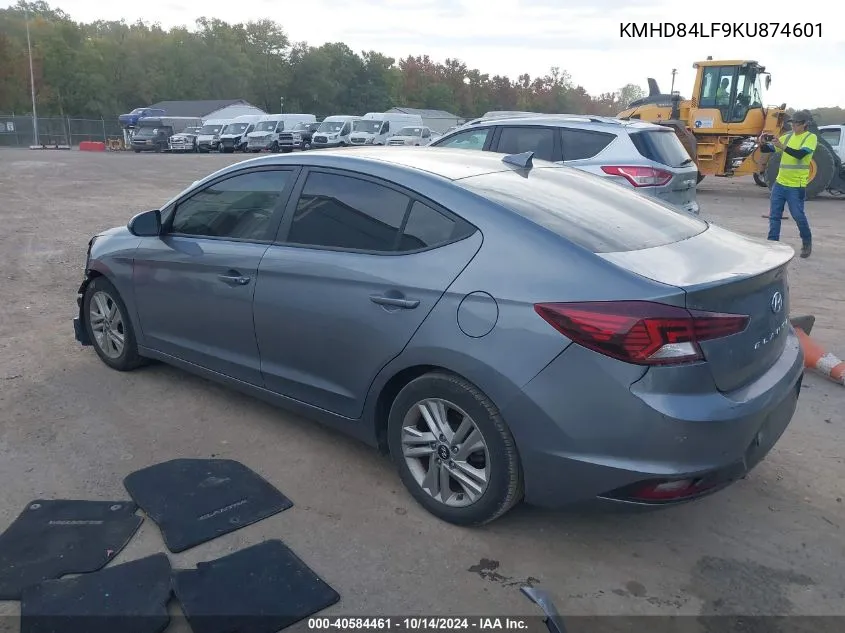 2019 Hyundai Elantra Sel/Value/Limited VIN: KMHD84LF9KU874601 Lot: 40584461