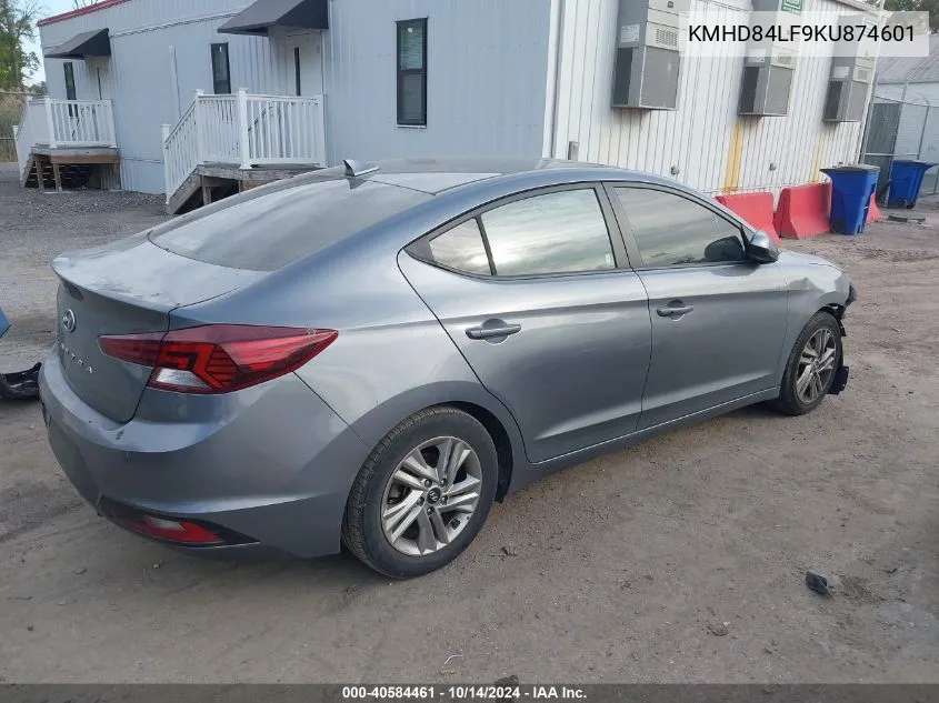 2019 Hyundai Elantra Sel/Value/Limited VIN: KMHD84LF9KU874601 Lot: 40584461