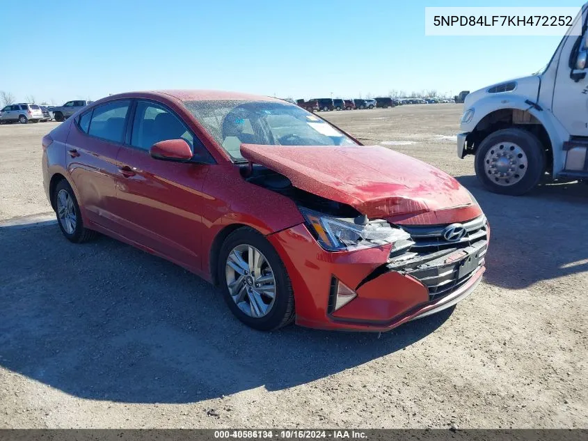 5NPD84LF7KH472252 2019 Hyundai Elantra Sel