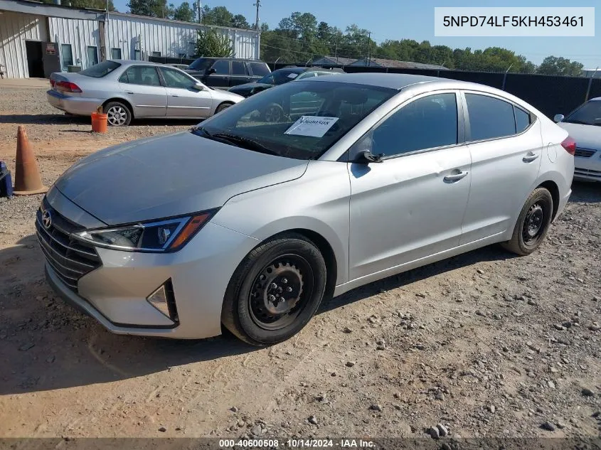 2019 Hyundai Elantra Se VIN: 5NPD74LF5KH453461 Lot: 40600508