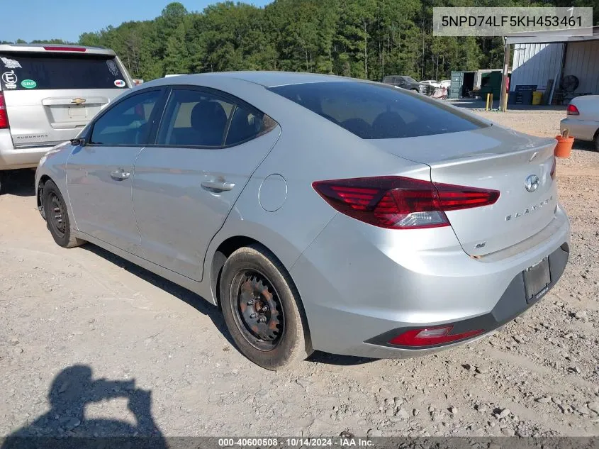 2019 Hyundai Elantra Se VIN: 5NPD74LF5KH453461 Lot: 40600508